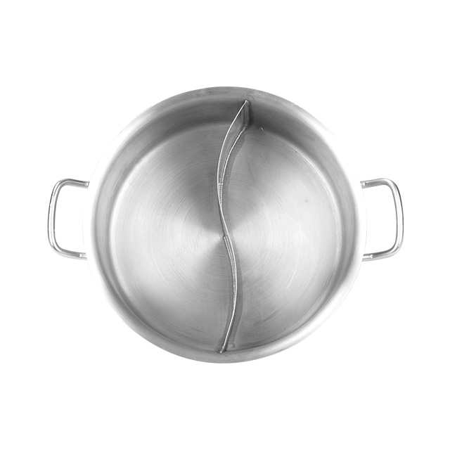 Stainless Steel Pot with Divider,Weldless Hot Pot,Two-Flavor Soup Pot Shabu Shabu Pot,Induction Cookware 