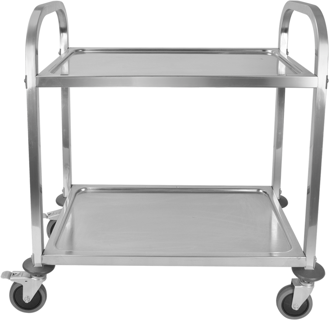 Stainless Steel Two Layers Dinning Cart(square tube)